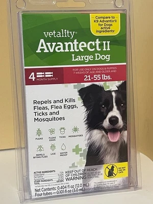 Vetality Avantect II Large Dog, 21-55 Pounds, 4 Doses - Image 1 of 2