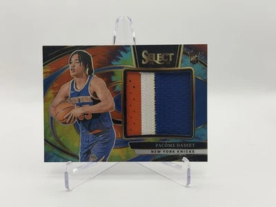 2024 Select Pacome Dadiet Jumbo Rookie Swatches Tie-dye Prizm /25 Knicks RC SSP - Image 1 of 4