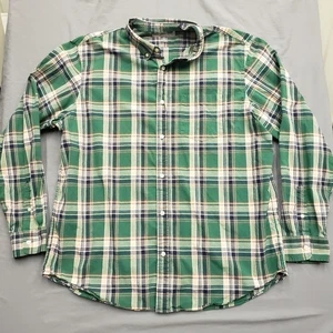 Old Navy Herren grün kariert Classic Fit Langarm geknöpftes Hemd 2XL XXL Weihnachten - Bild 1 von 9