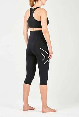 2XU Post-Natal Sport Compression 3/4 Tights (Black/Silver) X-Small - Image 1 of 2
