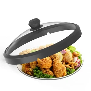 Microwave Glass Cover Splatter Guard Lid with Anti-scald Silicone Handles and... - Picture 1 of 8