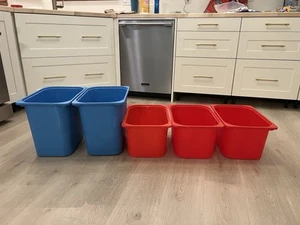 RARE 5 Ikea Trofast Storage Bins  *RED & BLUE* Retired/Discontinued - 2 Sizes! - Picture 1 of 7