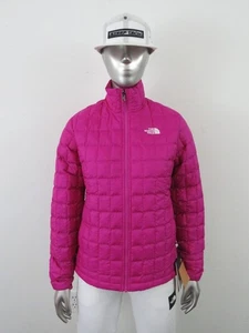 Womens the North Face Thermoball FZ ECO Puffer Insulated Warm Jacket - Mulberry - Picture 1 of 3