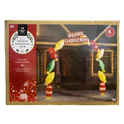 Member's Mark 8' 180 LED Pre-Lit Stacked Christmas Ornament Arch - Image 1 of 2