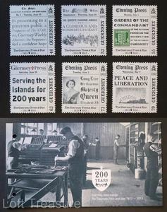Guernsey Briefmarken: "Guernsey Presse - 200 Jahre Jubiläum" postfrisch Präsentationspaket 2013 - Bild 1 von 5