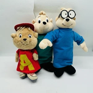 Vintage 1980er Alvin & Chipmunks Plüsch Simon Theodore Cartoon Sammlerstück CBS Spielzeug - Bild 1 von 22