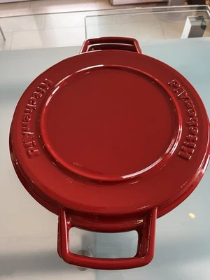 KitchenAid Bräter rund, Gusseisen, Rot Sehr Selten , 28cm (5,7 l ) in OVP - Bild 1 von 4