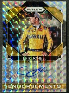 Panini Prizm Endorsements Silver Mosaic 2020 automático Erik Jones 56/99 E-EJ NASCAR - Imagen 1 de 3