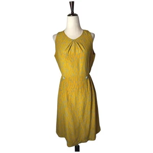 Girls From Savoy Anthropologie Dress Women 4 Yellow Ribbon Silk Take Action - Picture 1 of 12