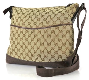echt Gucci braun GG Canvas und Leder Schulter Crossbody Tasche Handtasche #60714 - Bild 1 von 19