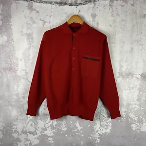 Vintage 90s Paul Shark Sweater Wool Y2K Red Long Sleeve Men’s Size M - Picture 1 of 5