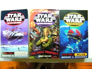 3 Star Wars Paperback Books, Onslaught, The Final Prophecy, Ruin - Picture 1 of 3