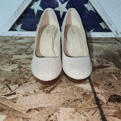 Zapatos de tacón de plataforma TAHARI SOPHIA para mujer (blanco roto) - TALLA 5,5 Foto 1 de 4