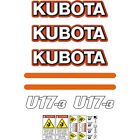 Kubota U17 Decals Stickers U17-3 Decals, Repro Mini Excavator Sticker kit