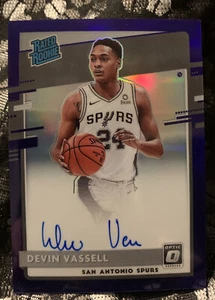 2020-21 Donruss Optic Devin Vassell Rated Rookie Purple Prizm Rookie Auto - Picture 1 of 3