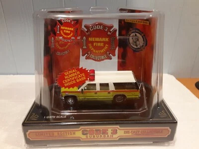 Code 3 Diecast GMC Suburban Newark F.D. Battalion 1104 NIB 1:64 #12408 - Image 1 of 4