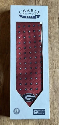 Georgia Bulldogs 100% шелк мужской ручной работы галстук NCAA официально лицензированный - Изображение 1 из 4