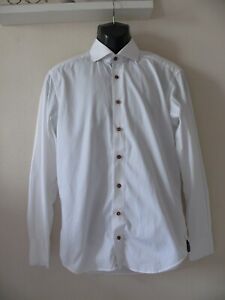 Rare Cavallaro Napoli Doppio Ritorto Long Sleeve Shirt - White - sz M (16")