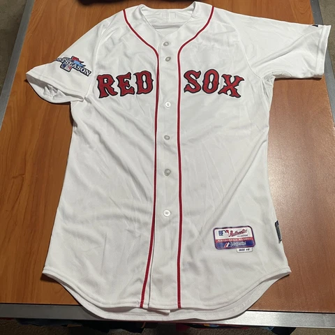 Majestic Authentic David Ortiz Boston Red Sox 2013 Post Season Jersey White 40 Cover