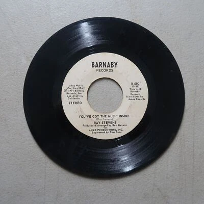RAY STEVENS THE STREAK/YOU'VE GOT THE MUSIC INSIDE BARNABY VINYL 45 VG 18-170 - Image 1 of 2