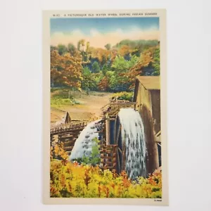 Cartolina d'epoca N-52 pittoresca vecchia ruota ad acqua durante l'estate indiana E-4449 - Foto 1 di 5
