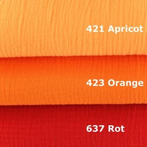 Musselin Double Gauze Baumwolle ÖKOTEX 100 ROT ORANGE 50 x 130cm 130g/qm - Bild 1 von 1