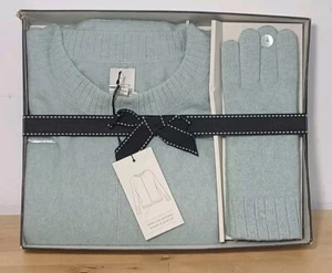 NWT Joie Women's 100% 2-Ply Cashmere Sweater + Gloves Box Set Sz XL Light Green - Picture 1 of 5