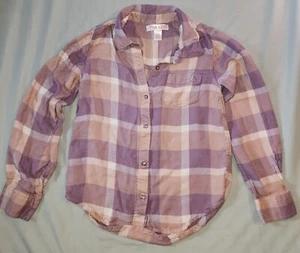 Japna Girls Pink and Purple  Plaid Button Down Collared Long Sleeve Shirt - Picture 1 of 1