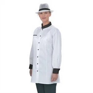 Abrigo/blanco de chef para mujer - ribete negro - para adaptarse al pecho 32-34 pulgadas (Reino Unido 4-6) #24A274 - Imagen 1 de 2