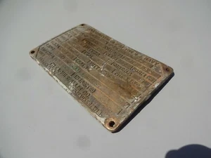 Vintage WW2 U.S.N Bronze Data Plate - Picture 1 of 10