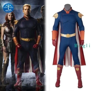 The Boys Homelander Cosplay Costume Full Set Halloween Stage Blue Spandex Man - Picture 1 of 20
