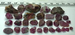 198 Carats Beautiful Natural Color Ruby Crystals and Rough Grade Lot @Afghan - Picture 1 of 7