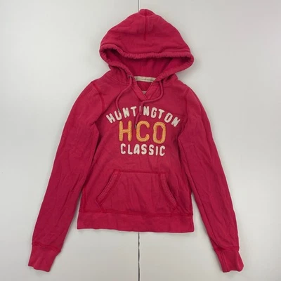 HOLLISTER Hoodie Small Pink Womens Hooded Pullover Embroidered Logo Sweatshirt - Image 1 of 4