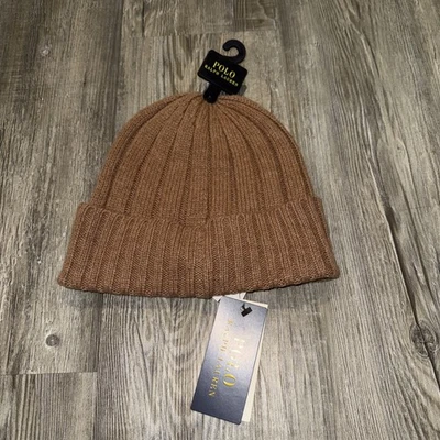 Gorro Polo Ralph Lauren Masculino Tamanho O/S Marrom Assinatura Mescla de Lã Merino Algemado - Imagem 1 de 4