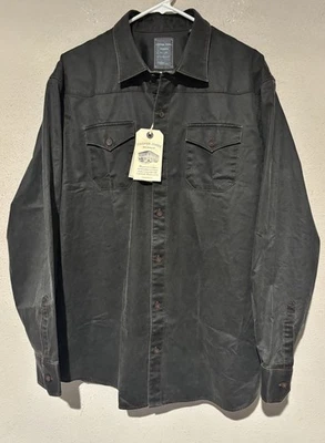 NWT Cooper Jones Supply Men's Waxed Cloth Gunmetal Long Sleeve Shirt Size XL Jj1 - Image 1 of 4