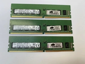 3 X 8GB PC4-17000 2133MHz DDR4 ECC Unbuffered Memory RAM UDIMM - Picture 1 of 1