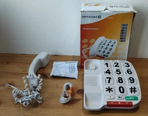 Opticom B300 Big Button Corded Telephone & Speakerphone Elderly Partial Sighted - Picture 1 of 23