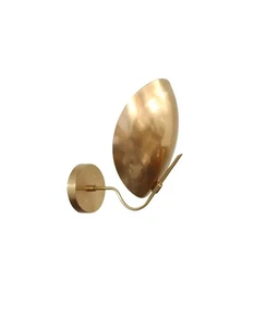 1 Light Curved Shades Handmade Vintage Wall Mid Century Modern Raw Brass Sputnik - Picture 1 of 4
