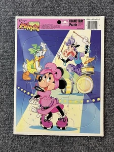 Disney Totally Minnie Mouse Frame-Tray Puzzle Educational Toy 1980s - Picture 1 of 4