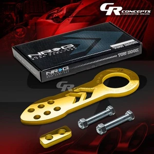 NRG 10MM RACING ANODIZED ALUMINUM BUMPER/CHASSIS TOW HOOK FRONT KIT GOLD - Picture 1 of 1