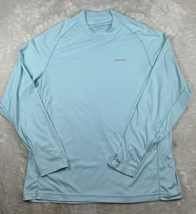 Simms Fishing T-Shirt Solarflex UPF 50 Men’s 2XL Performance Light Blue L/S - Picture 1 of 7