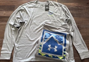NWT Mens Under Armour L Gray/Blue Outdoor Mountain L/S Loose Fit Shirt Large - Picture 1 of 3