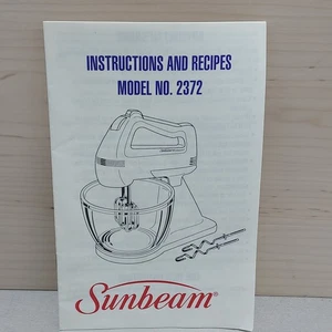 Sunbeam Model 2372 Instructions & Recipes Booklet Only - Picture 1 of 4