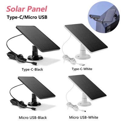 Wasserdicht Solarpanel Micro USB Außen Ladegerät Überwachungskamera Heim Licht - Bild 1 von 4