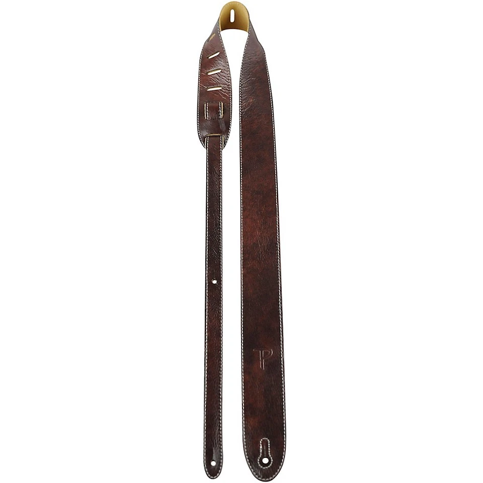 Perri's Extra Long Italian Leather Guitar Strap Mahogany 2 In.