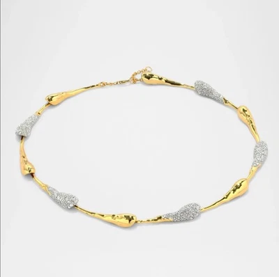 Crystal Teardrop Riviera Necklace Two Tone Alexis Bittar Solanales N13 - Image 1 of 4