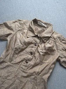 Girl Scouts Of America Dress Youth Girls Brown Vintage Official Uniform Shirt - Picture 1 of 15