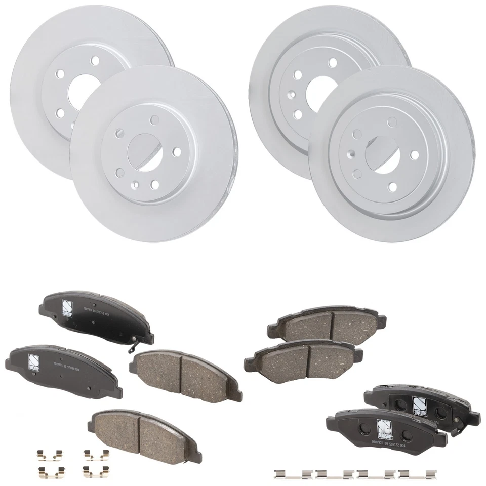 Kit de rotores y pastillas de disco de freno delanteros y traseros para Cadillac CTS 2010 2011 2012-2014 Foto 1 de 4