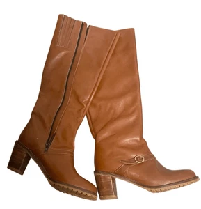 Vintage Joyce hohe Damenstiefel Größe 7,5 "braunes Leder - Bild 1 von 7
