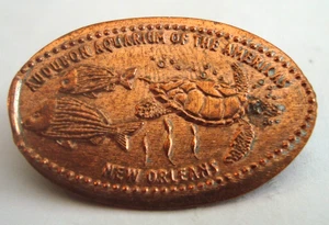 AUDUBON AQUARIUM OF THE AMERICAS New Orleans - sea turtle & fish -- zinc penny - Picture 1 of 1